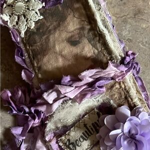Handcrafted Purple and Cream Decorative journal